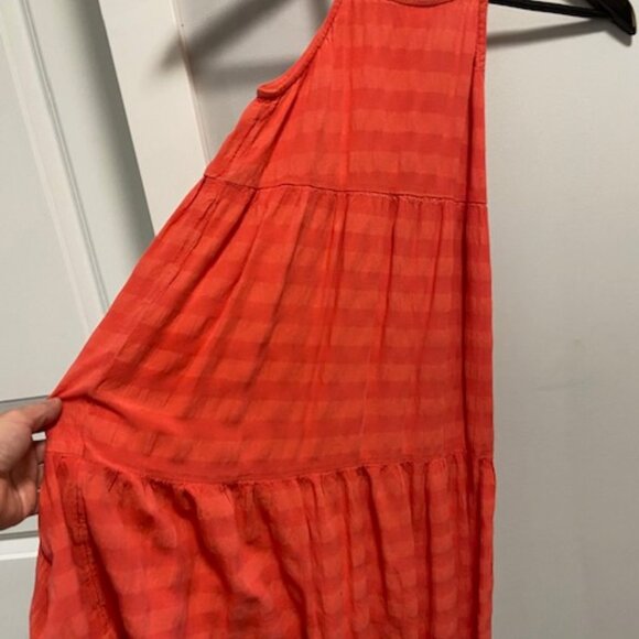 2/$20 Old Navy Girls Coral Red Maxi 3 tiered Dress, Size Small (6-7) - Picture 3 of 6